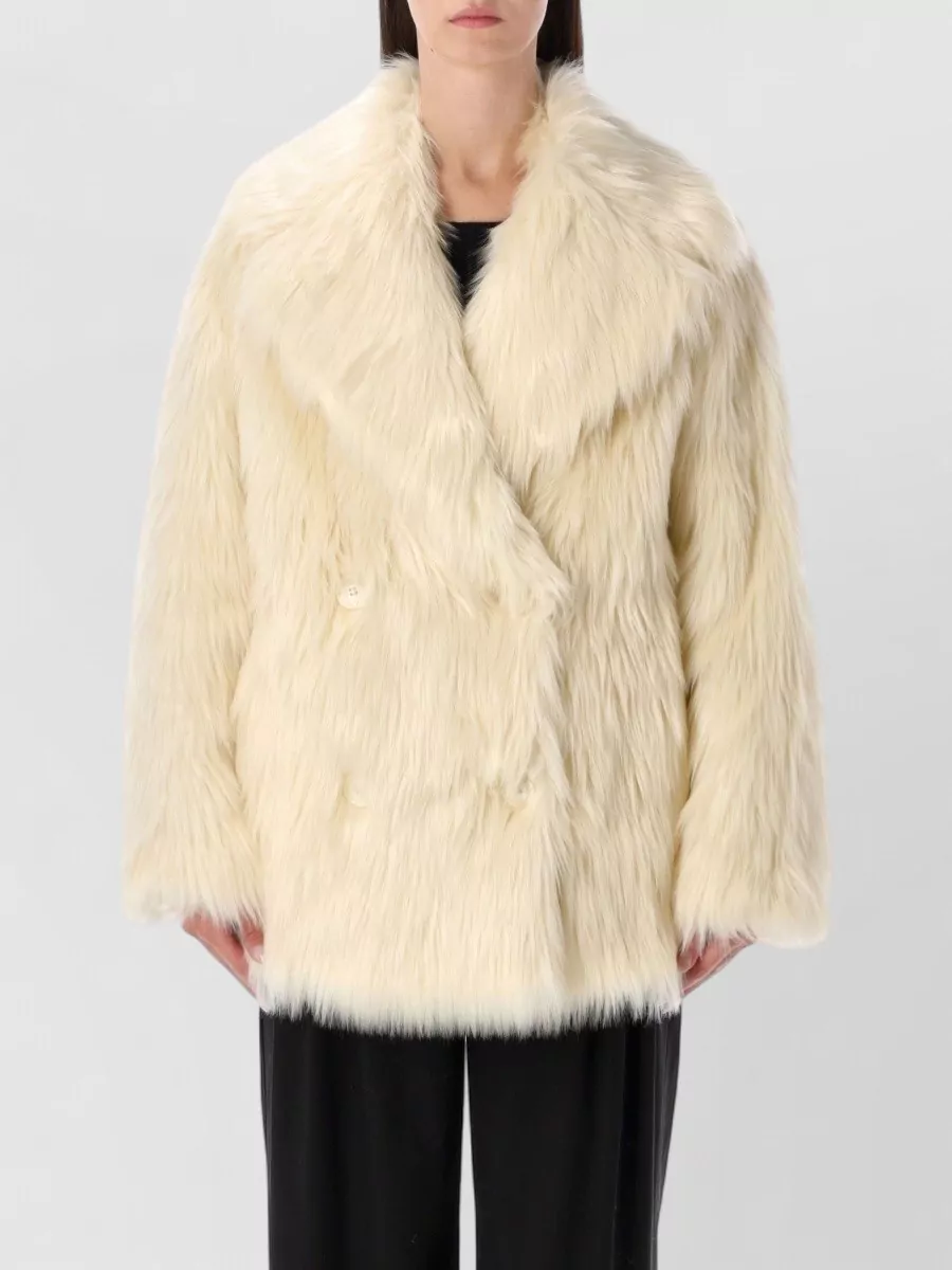 Stand Studio faux fur double-breasted coat