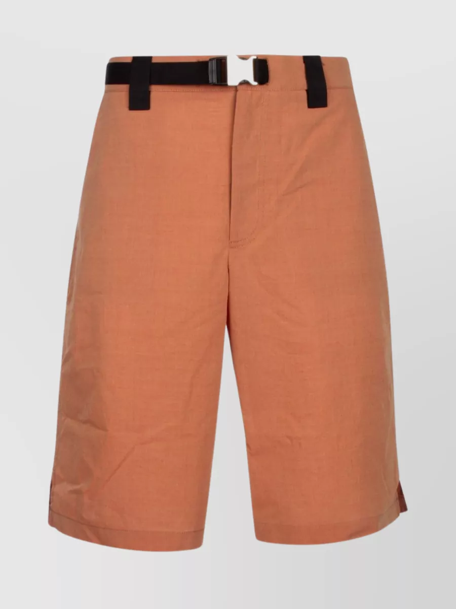 Shop Jacquemus Slit Hem Belted Shorts With Back Pocket In Pink