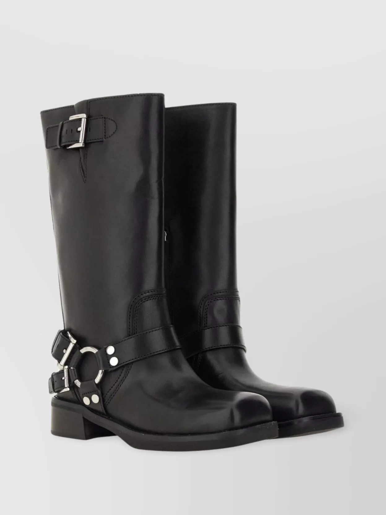 Michael Kors "crosby" Block Heel Buckle Mid-calf Boots