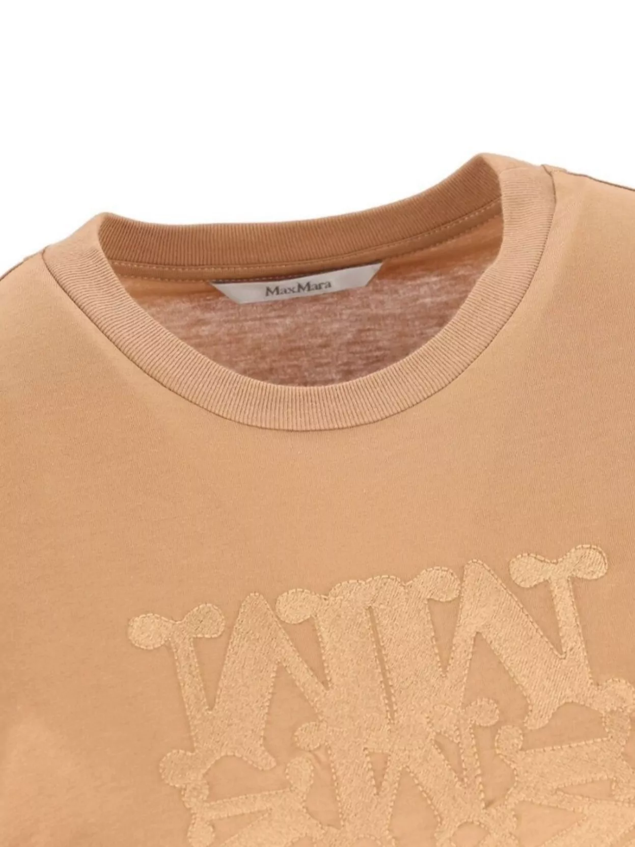 Max Mara Short Sleeve Crew Neck Bodysuit In Orange