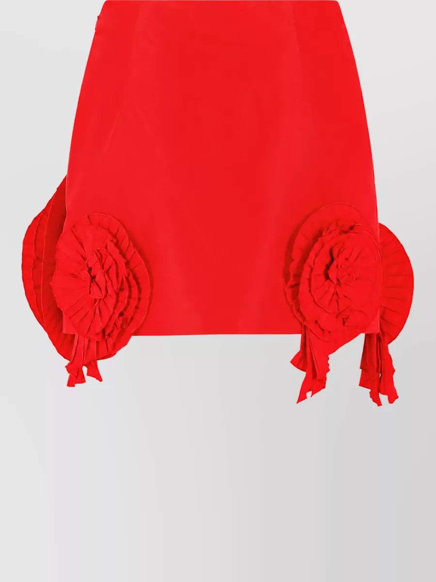 Blumarine floral appliqué crepe mini skirt