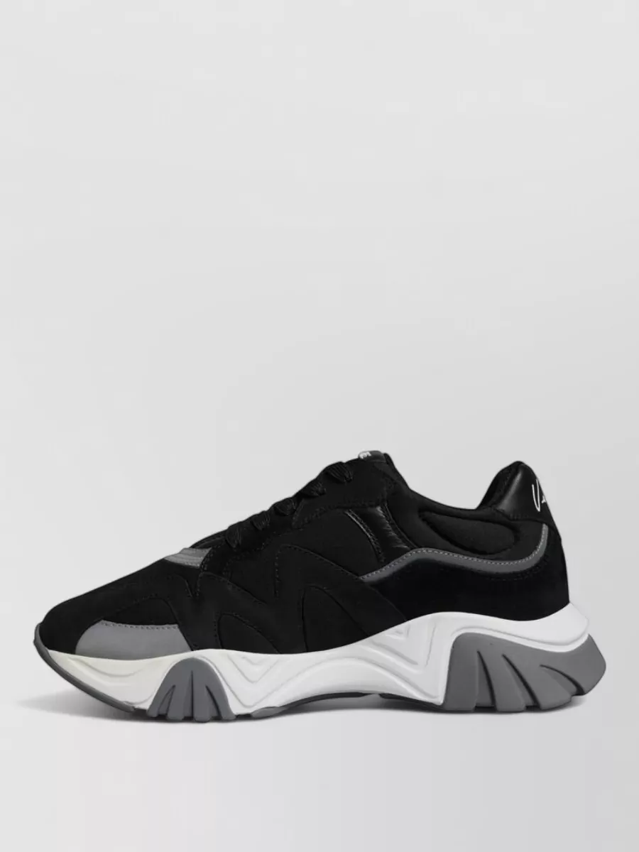 Versace Leather Neoprene Chunky Low-Top Sneakers