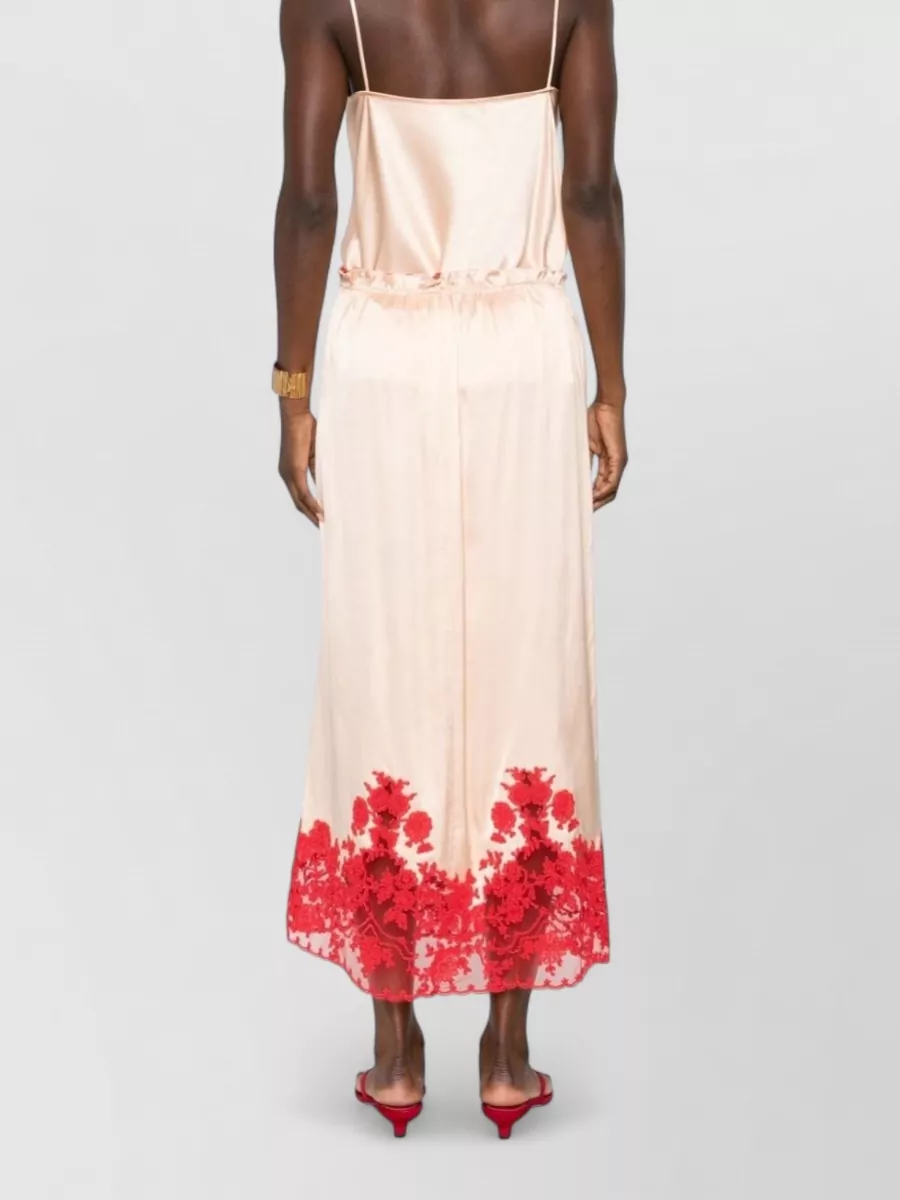 Ermanno Scervino Long Skirt Floral Embroidery Lace Midi