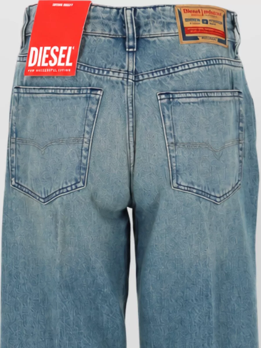 Diesel High Waist Wide Leg Unisex Casual Jeans