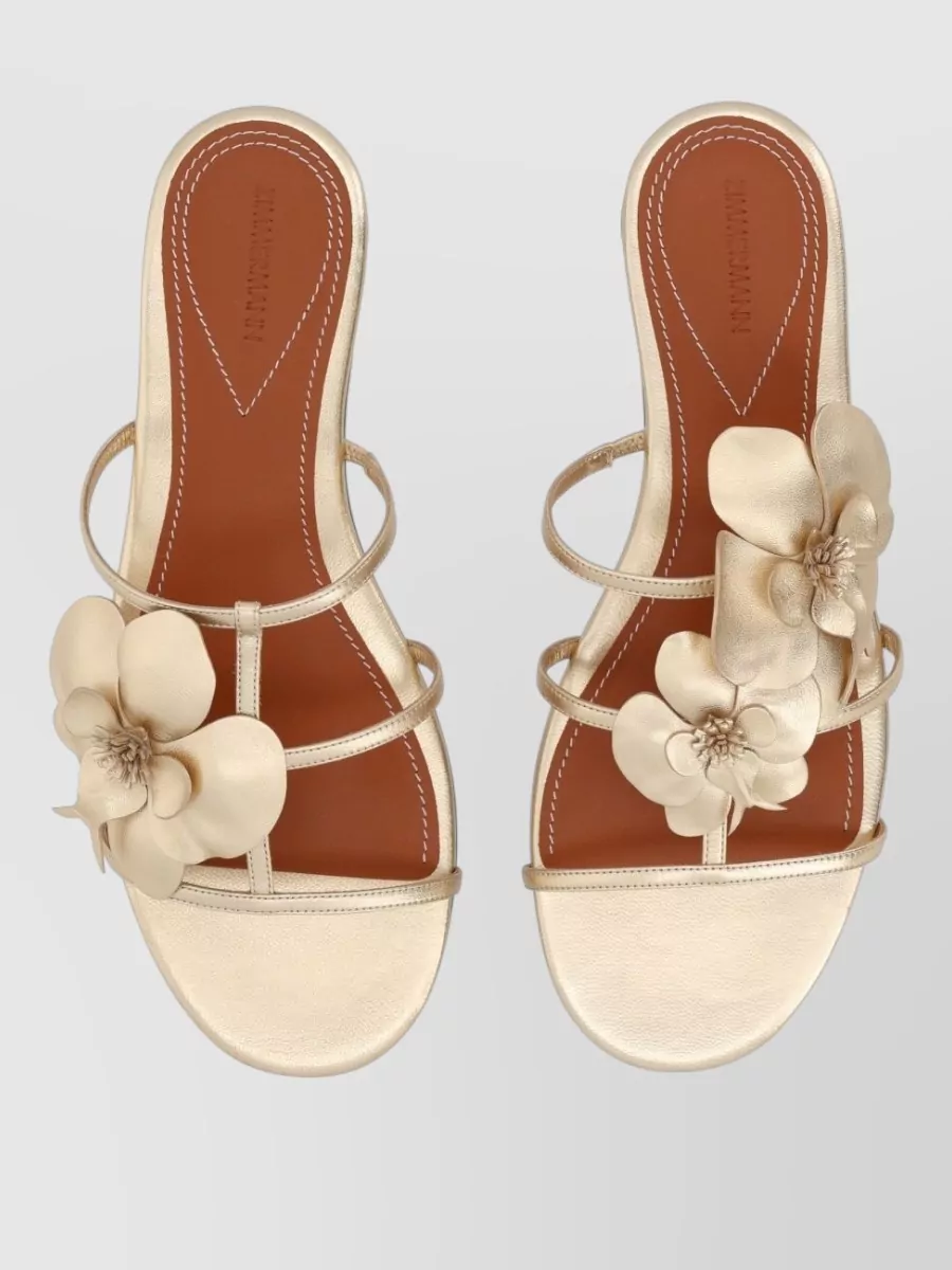 Zimmermann Orchid Flat Sandal Metallic Straps Floral