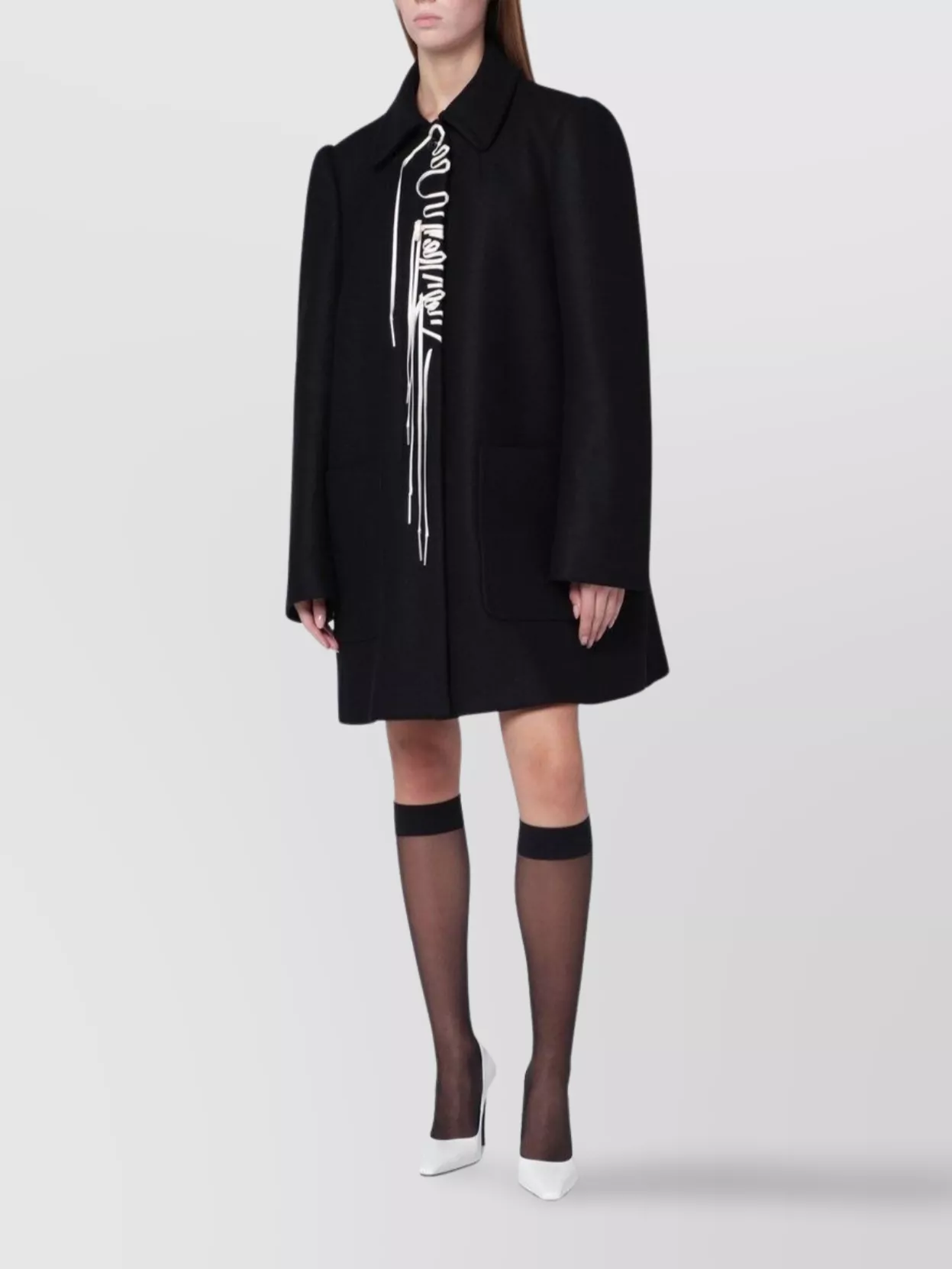 Dries Van Noten Coat Featuring Embroidery And Front Pockets In Black