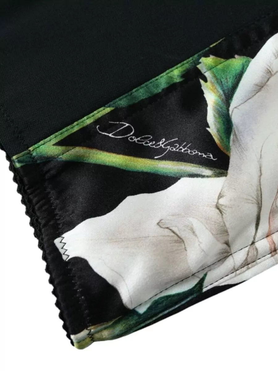 Dolce&Gabbana Silk Floral Bustier Crop Top