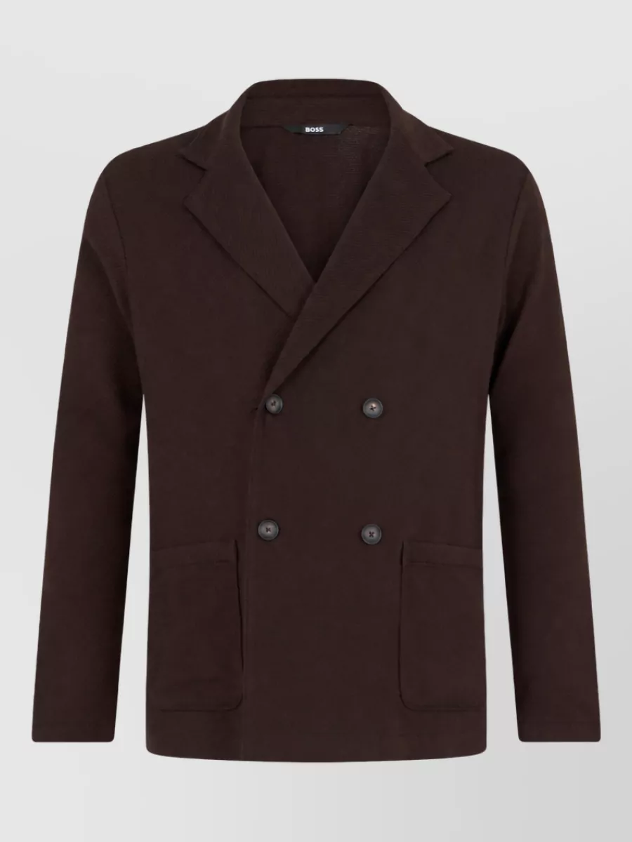 Boss Virgin Wool Single Breasted Coat
