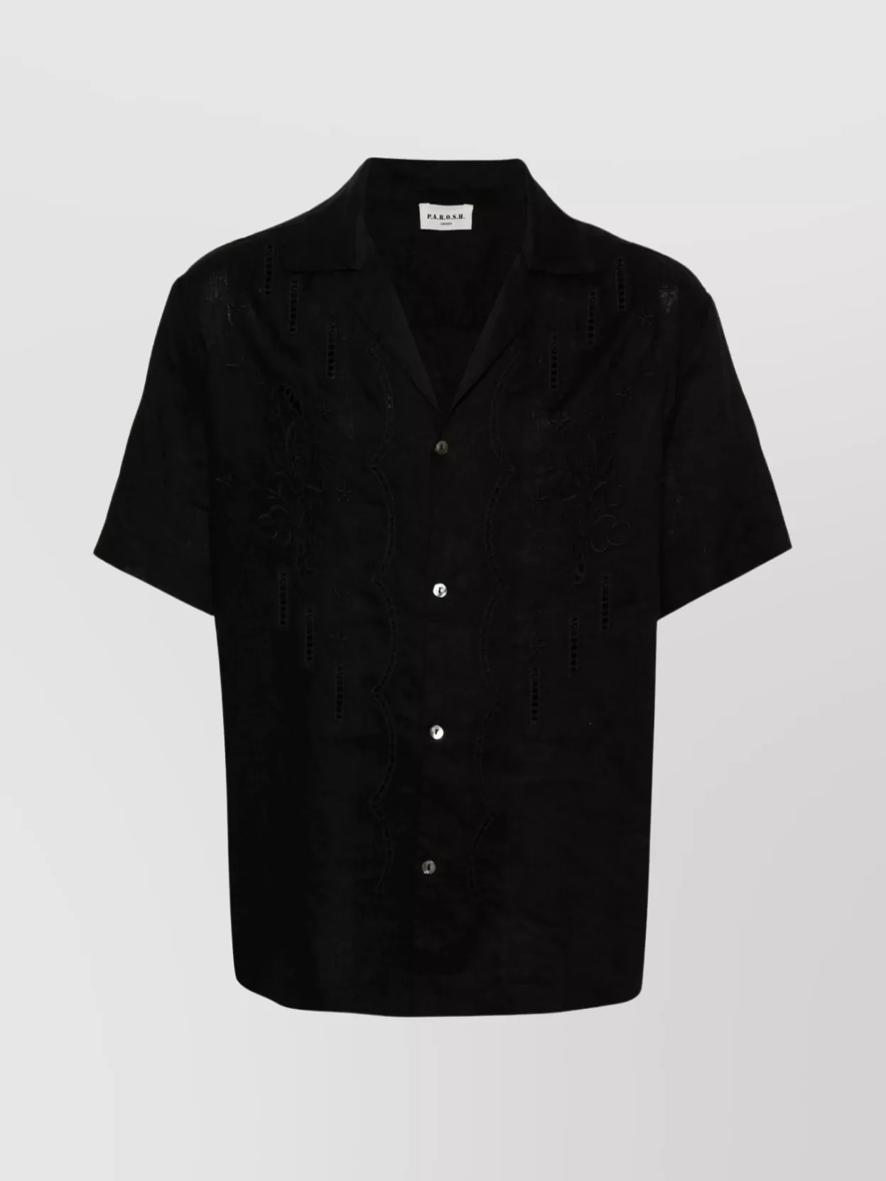 Shop P.a.r.o.s.h Linen Shirt Embroidered Detailing