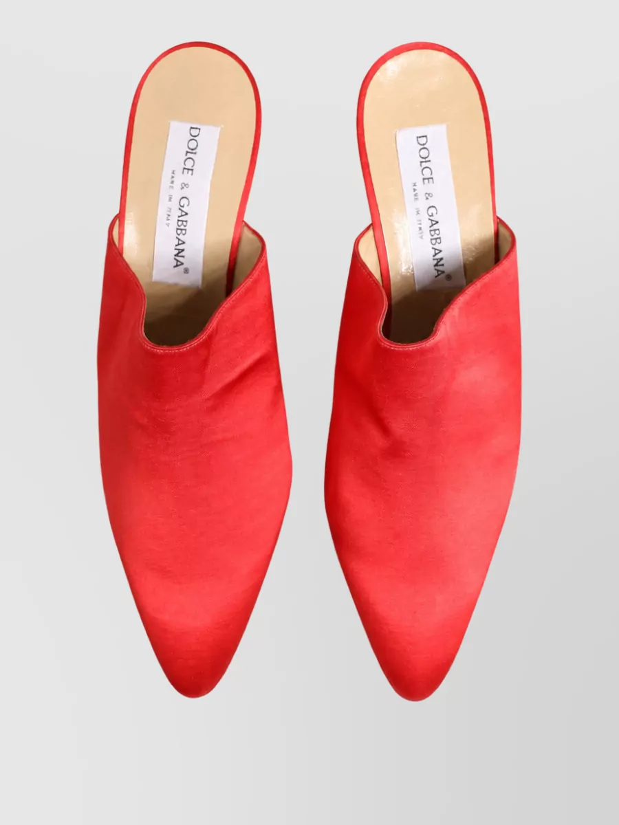 Dolce&Gabbana Suede Leather Heel Mules