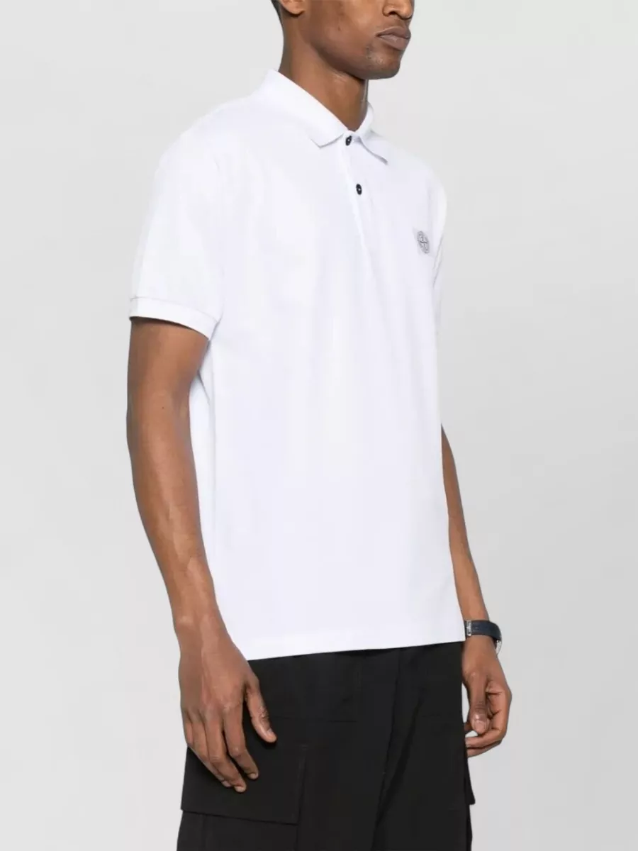 Stone Island Short Sleeve Polo Shirt Straight Fit Collar
