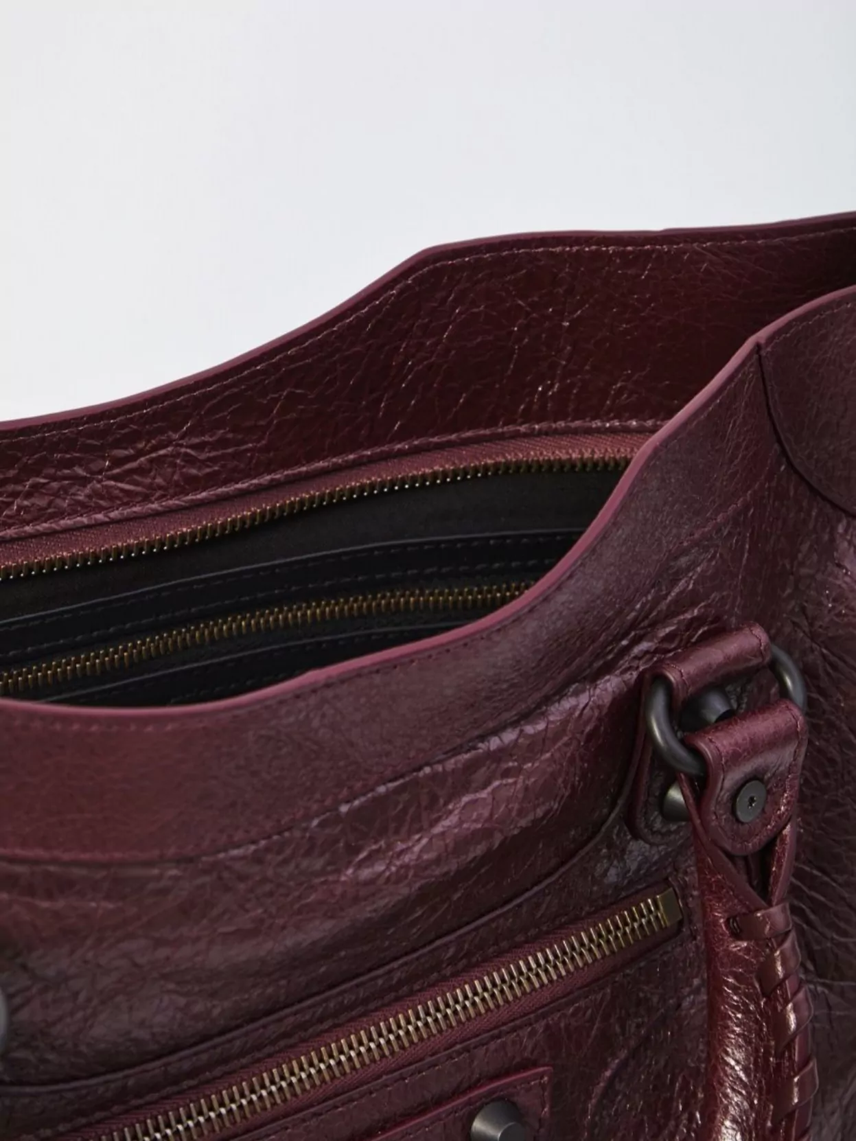 Balenciaga Le City Medium Crinkled Leather Top-handle Bag