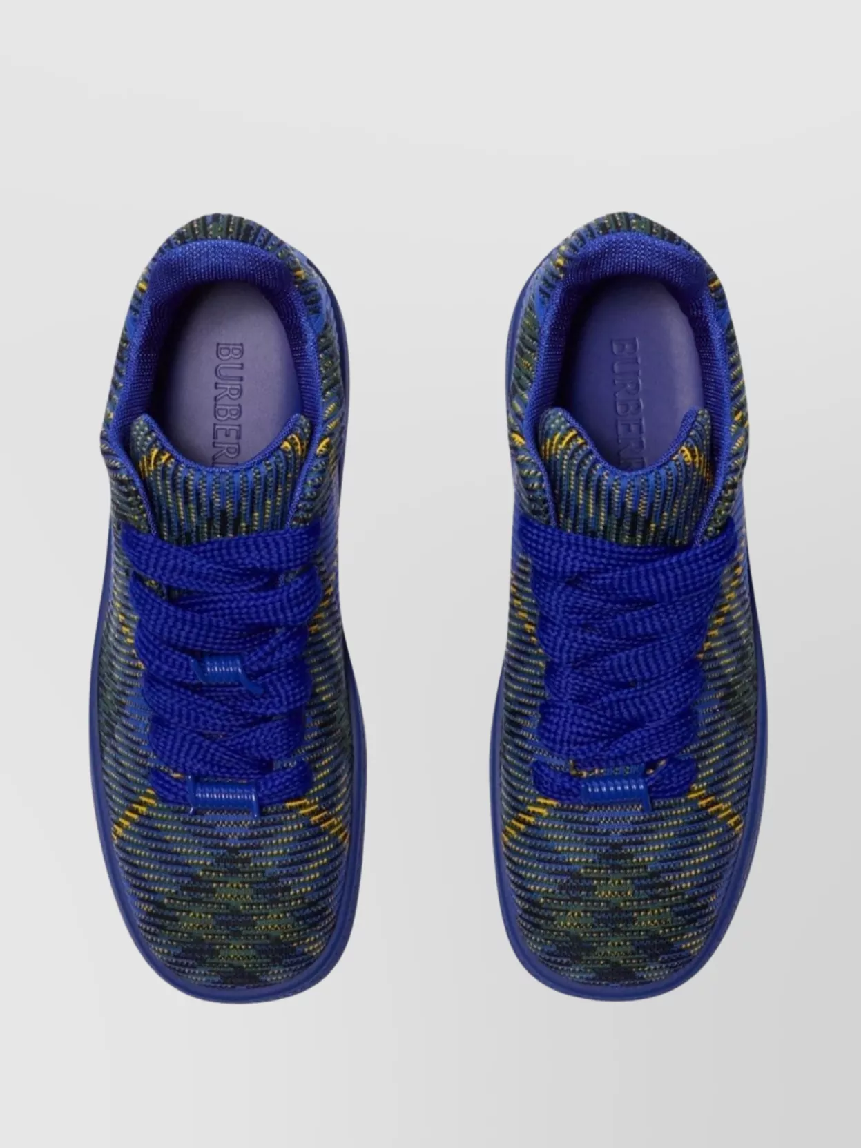 Burberry Low-Top Patterned Round Toe Rubber Sole Sneakers