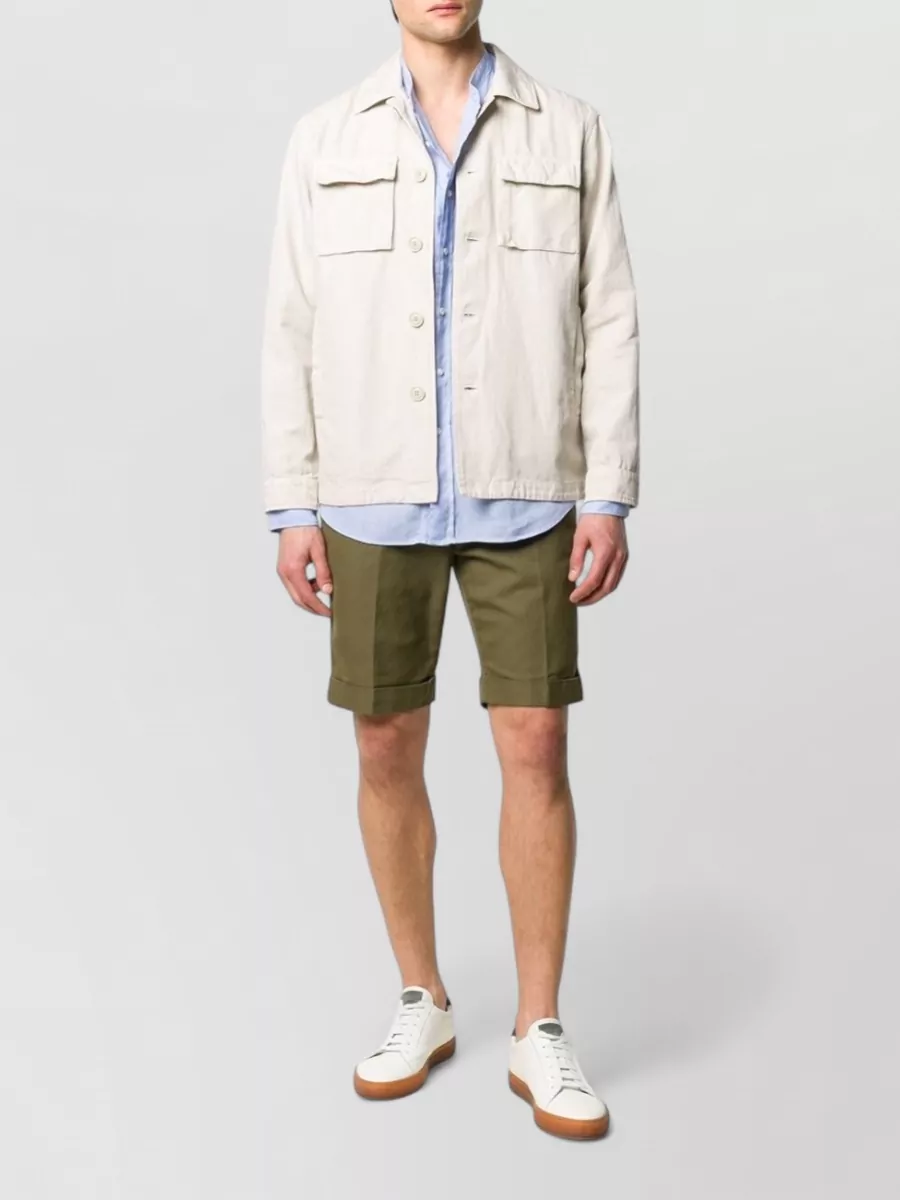 Aspesi Shirt Long Sleeves Mandarin Collar Buttoned Cuffs