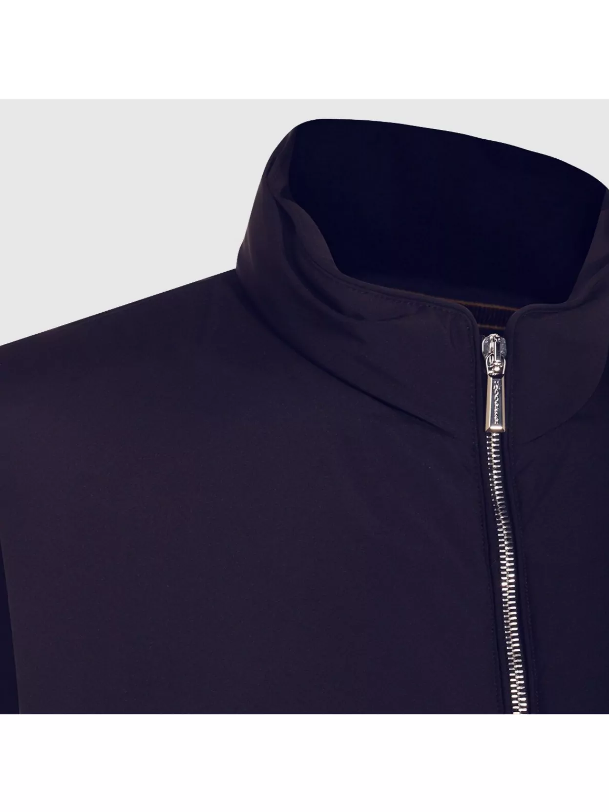 Moorer Padded Jackets With High Collar And Side Zip Pockets In Blue