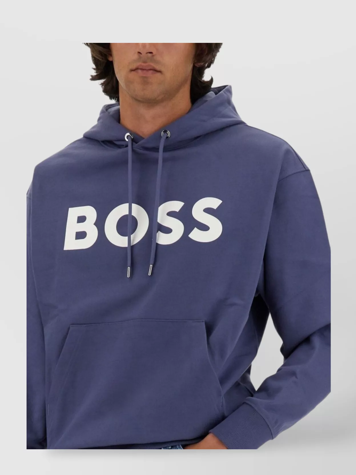Shop Hugo Boss Logo Hooded Sweatshirt Kangaroo Pocket