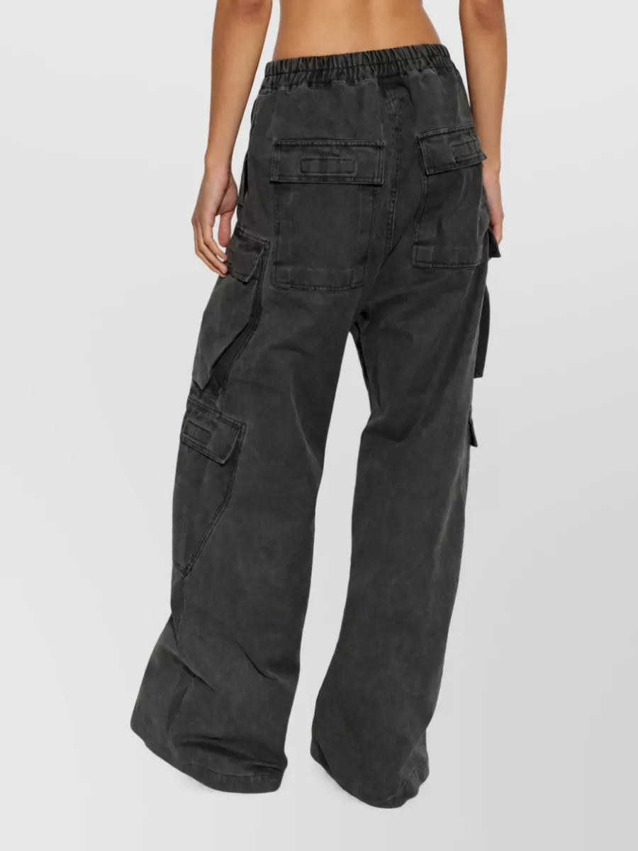 Rick Owens Drkshdw Wide Leg Cargo Denim Trousers