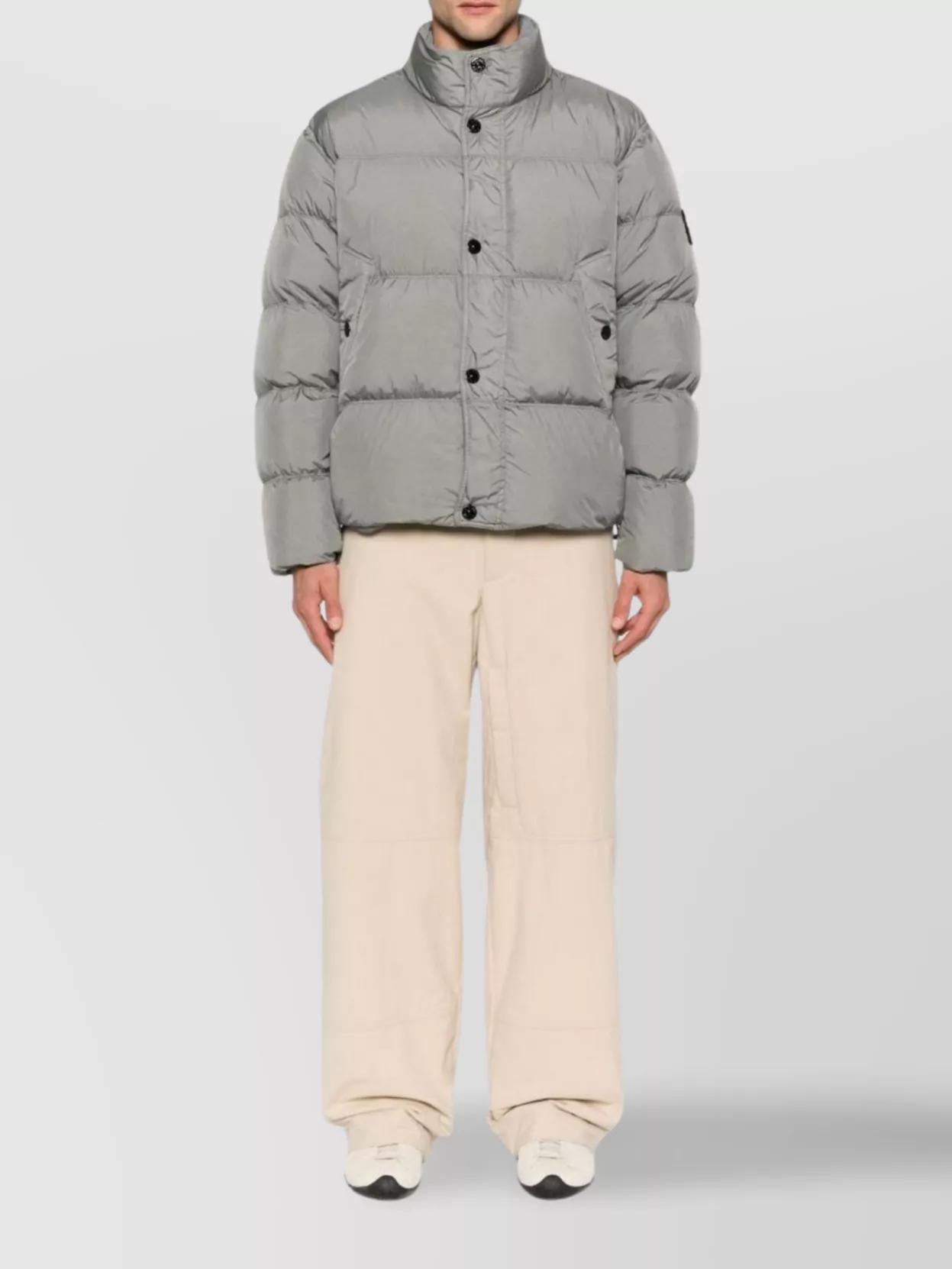 Stone Island Crinkle Reps Ny Padded High Collar Jacket