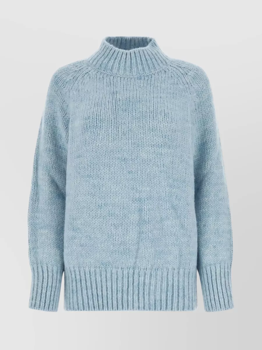 Shop Maison Margiela Soft Knit Sweater With Unique Back Stitching In Blue