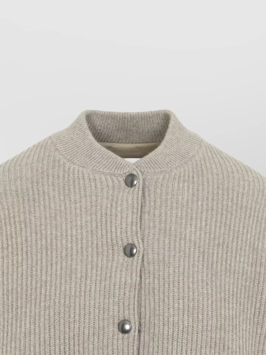 Brunello Cucinelli Cashmere Ribbed Bomber Jacket