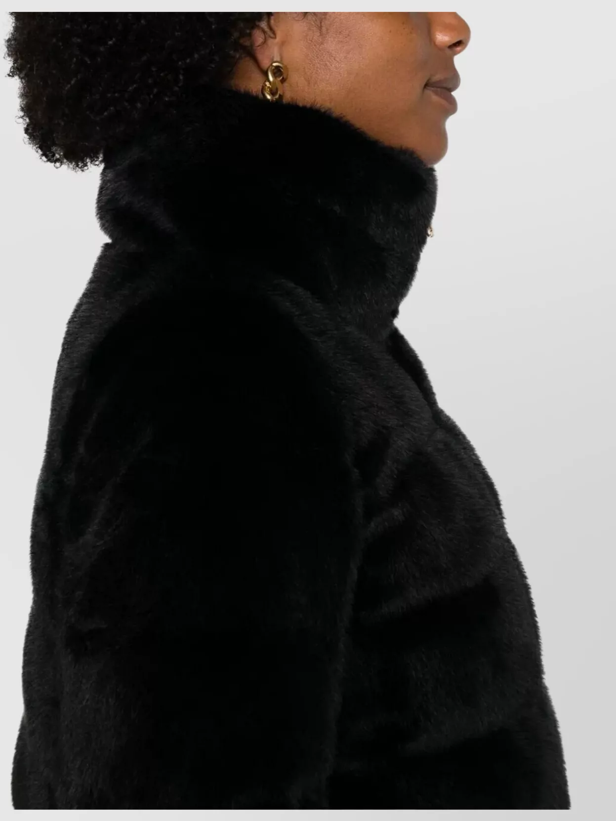 Herno High Collar Padded Coat With Faux Fur