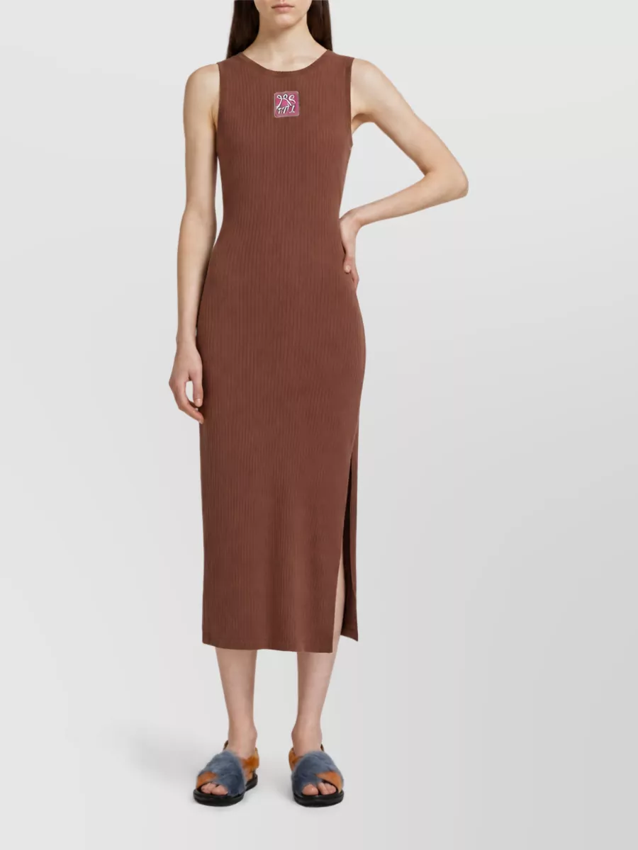 Marni Cotton Logo Midi Dress
