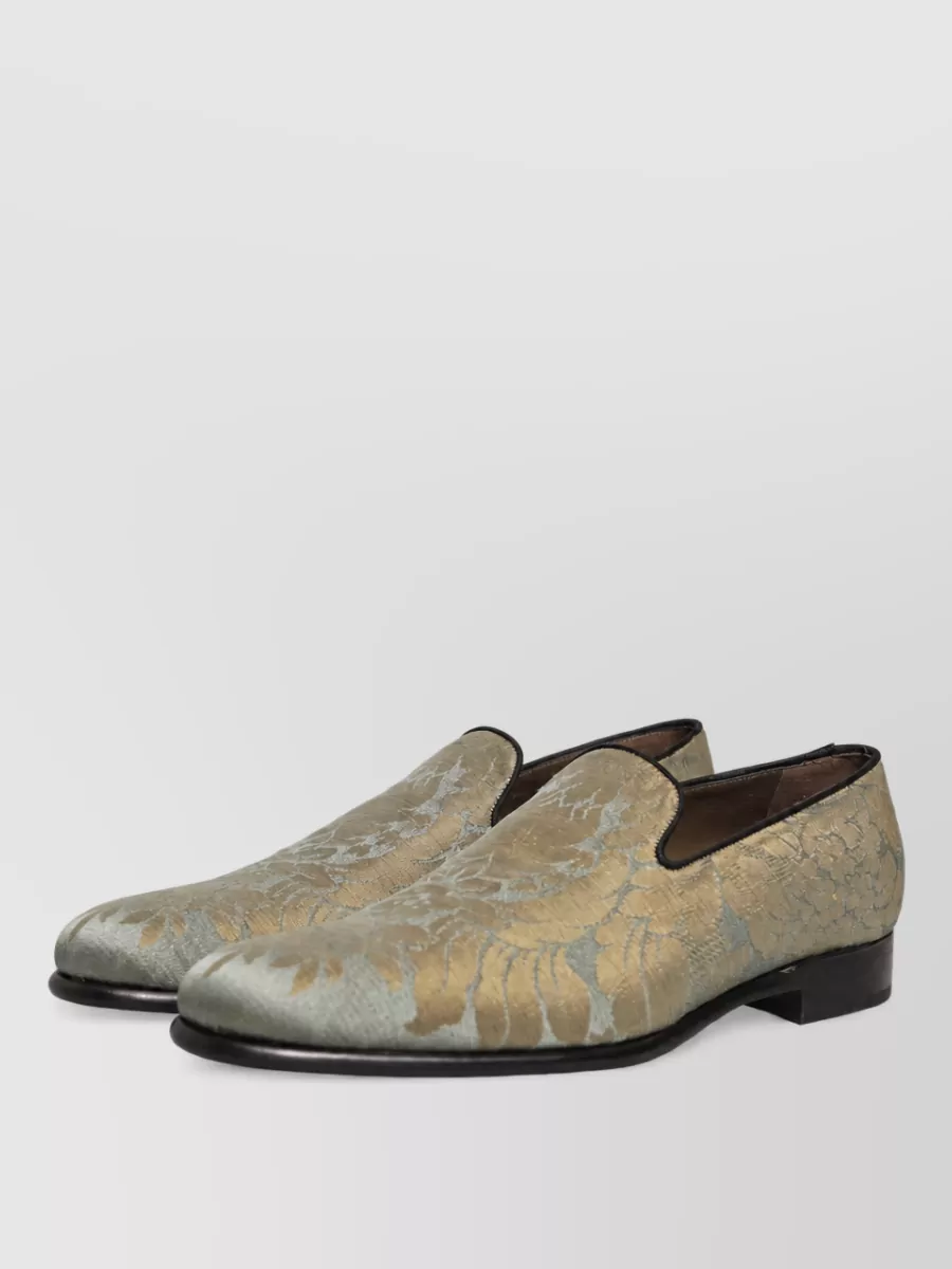 Dolce&Gabbana Leather Floral-Jacquard Monk Shoes