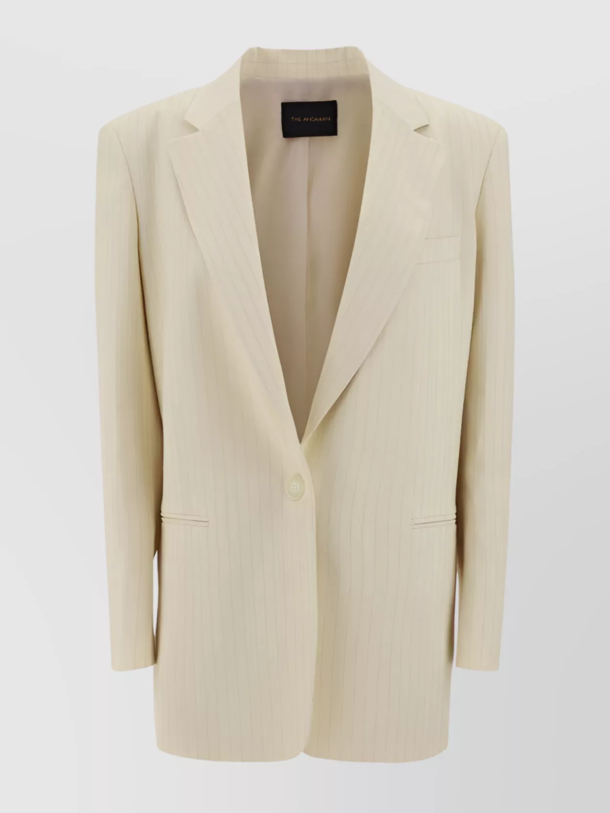 The Andamane Oversize Pinstripe Blazer Jacket With Structured Shoulders In Transparent