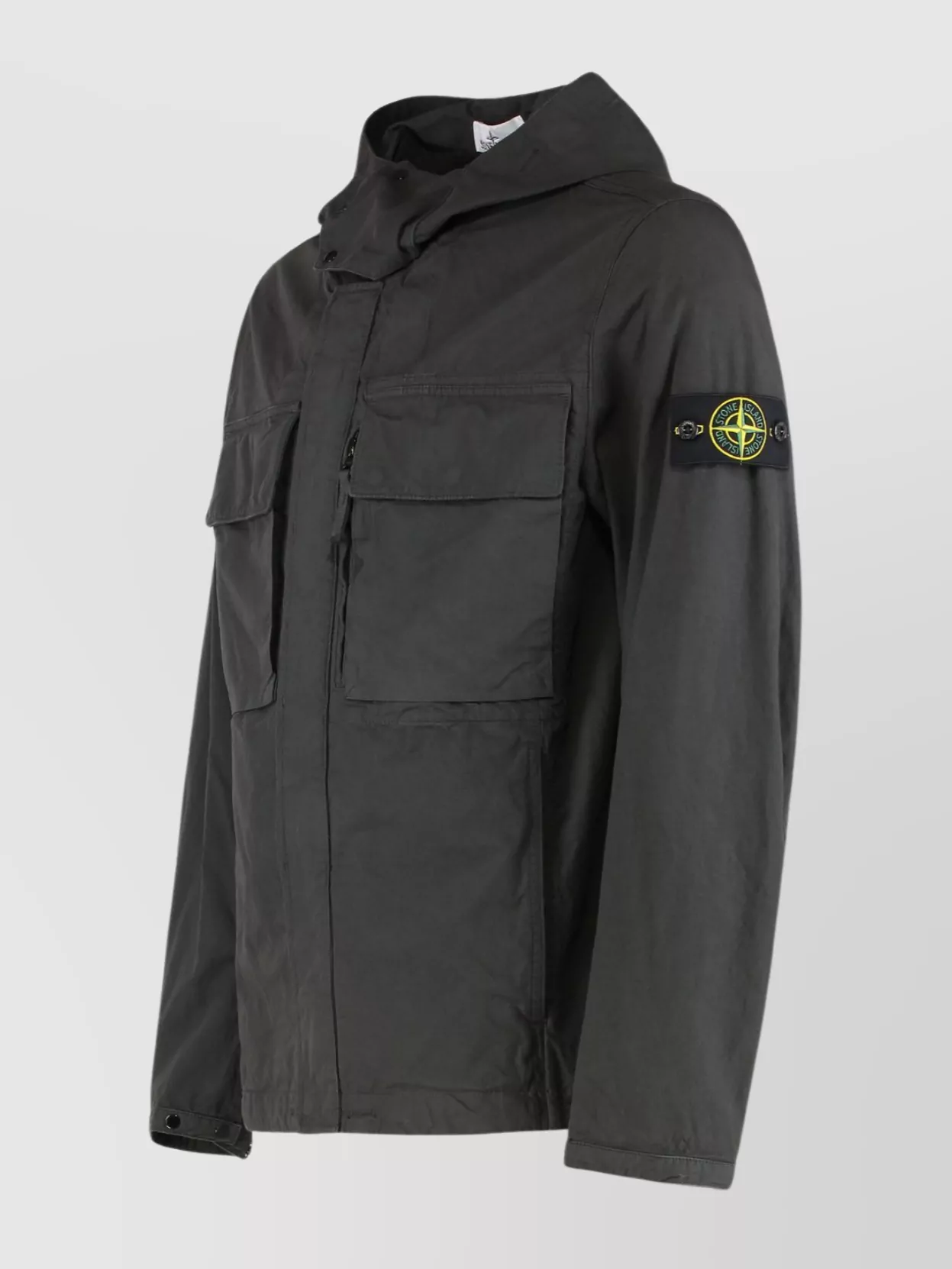 Stone Island Hooded Field Jacket Featuring Multiple Pockets