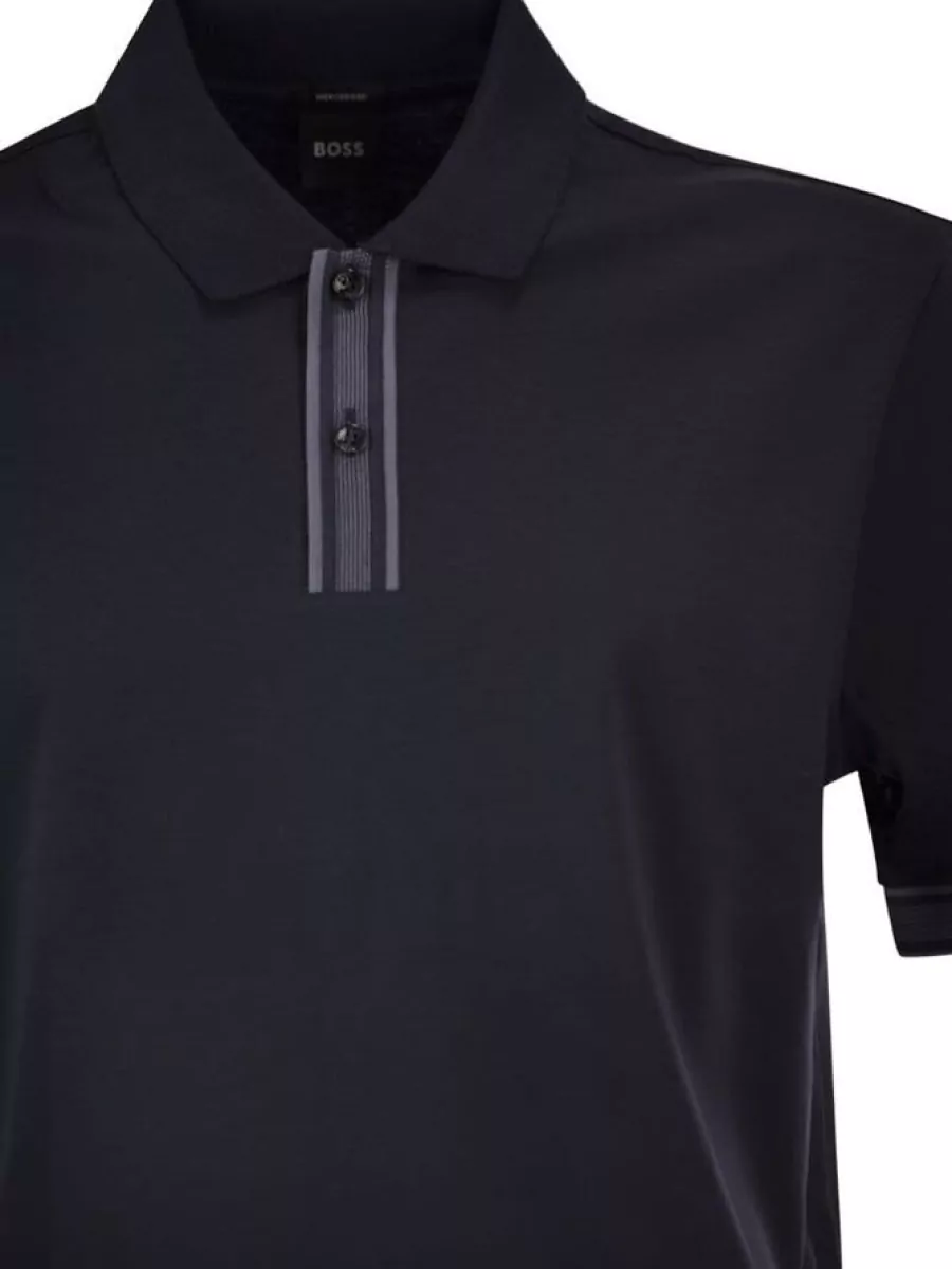 Boss Cotton Polo Shirt With Contrast Placket