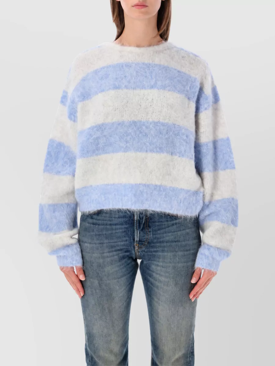 American Vintage Alpaca-Blend Thick-Knit Cropped Crew-Neck Sweater
