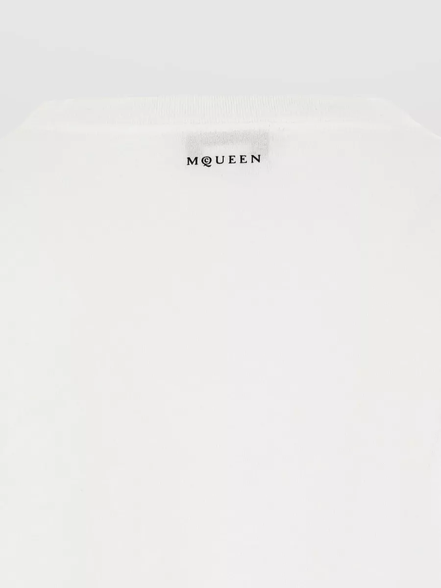 Mc Queen Cotton Skull Print Crew Neck Short Sleeve T-Shirt