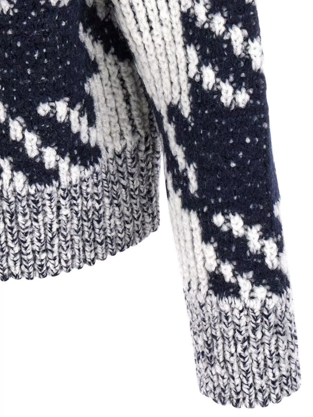 Dries Van Noten Chunky Knit V Neck Sweater With Textured Pattern In Gray