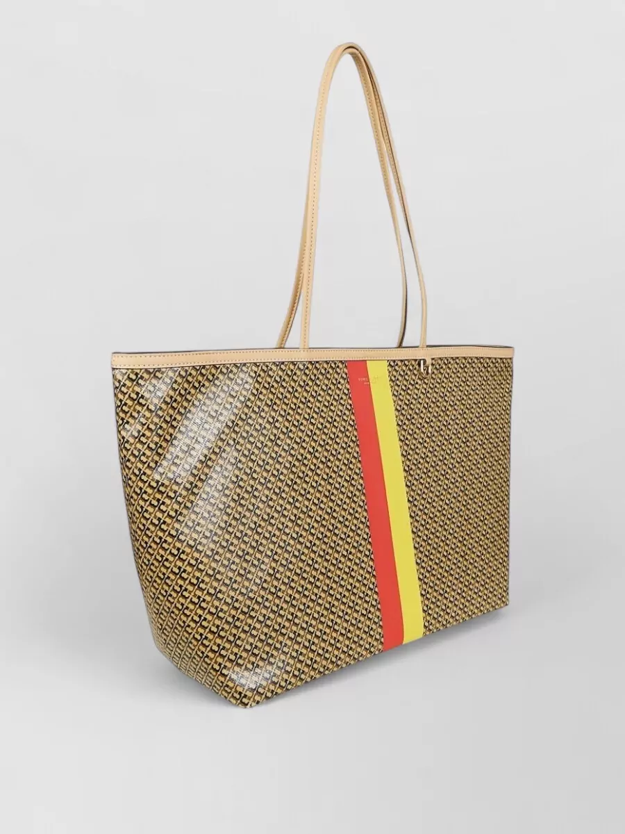 Tory Burch Racer Stripe Tote Bag Dual Handles