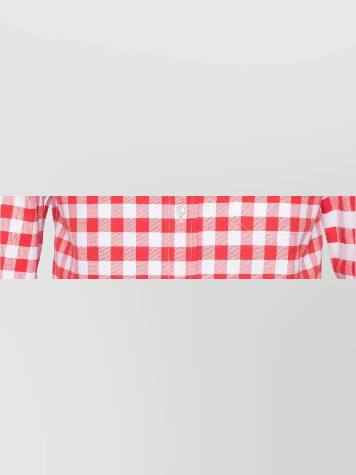 Thom Browne Cropped Round Collar Shirt With Gingham Check
