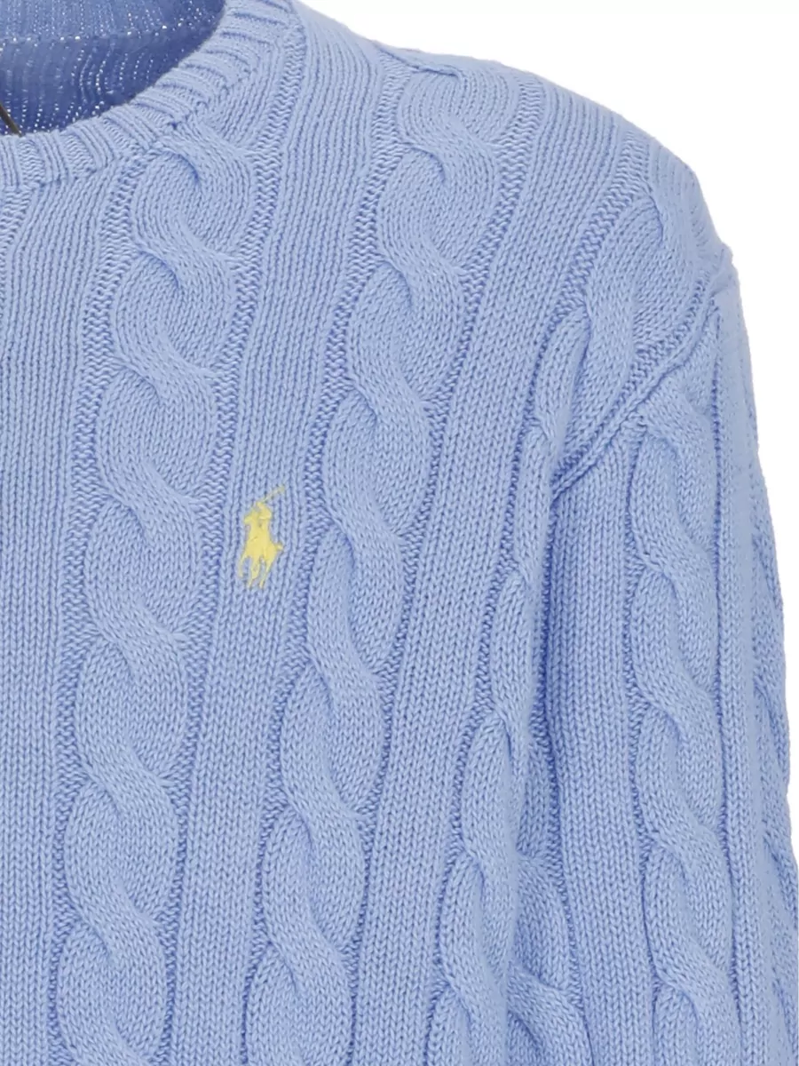 Ralph Lauren Cable-Knit Cotton Crewneck Sweater