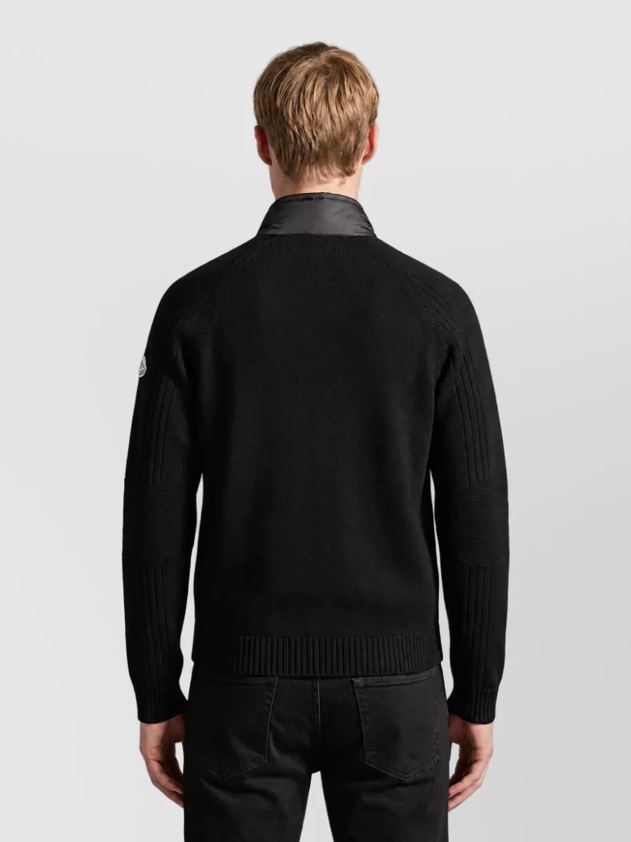 Moncler Grenoble Wool Fine-Rib Padded Cardigan