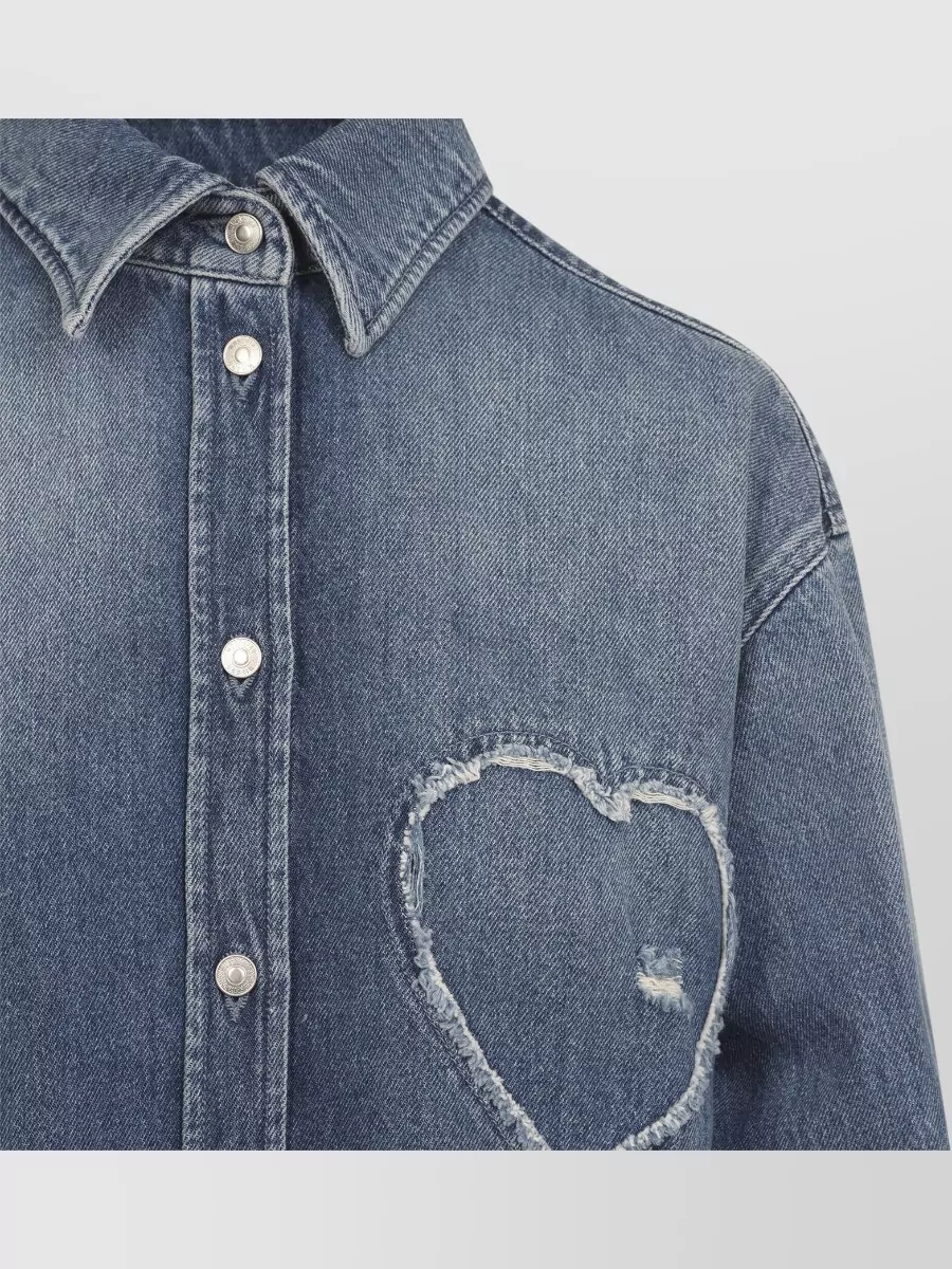Moschino Cotton Heart Denim Shirt