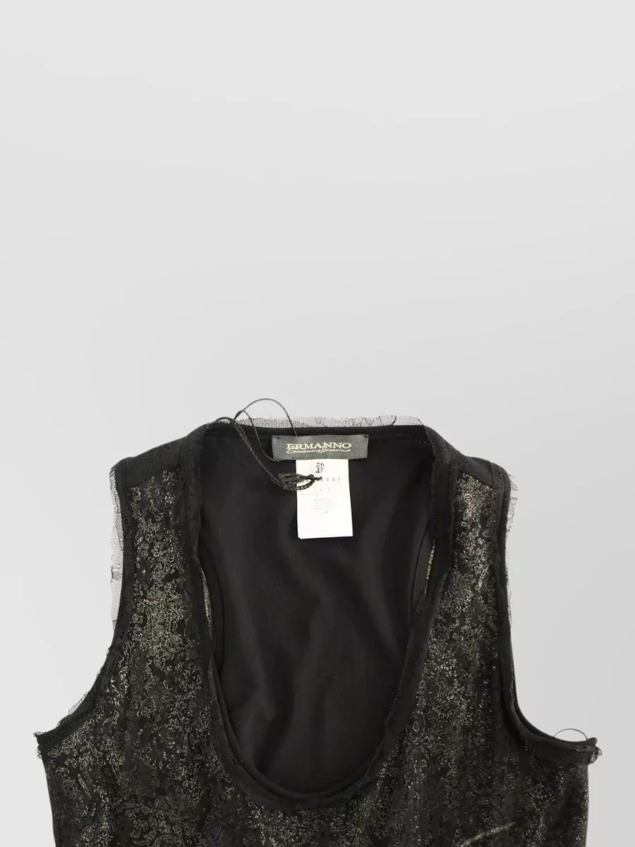 Ermanno Scervino Nylon Graphic-Print Sleeveless Scoop-Neck Mini Dress