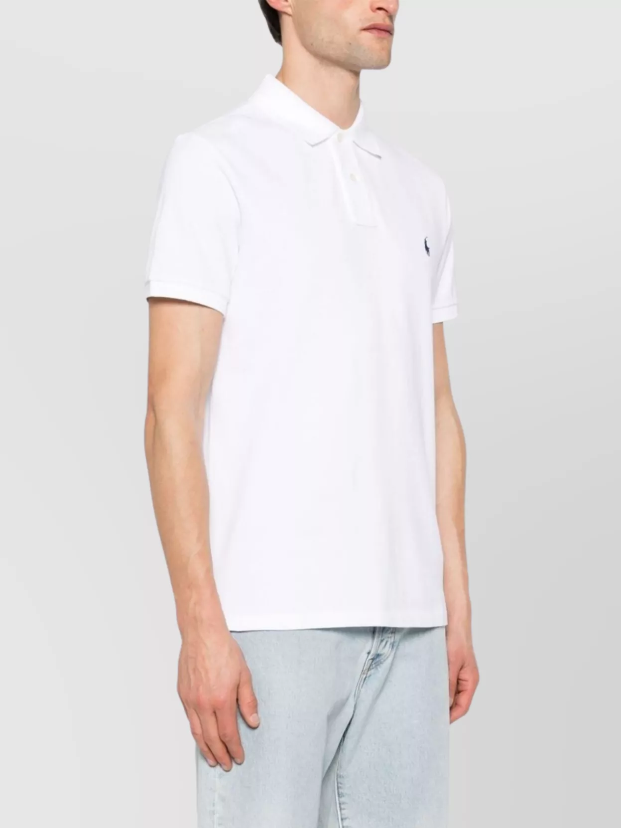 Polo Ralph Lauren Embroidered Logo Short-sleeve Polo Shirt In White