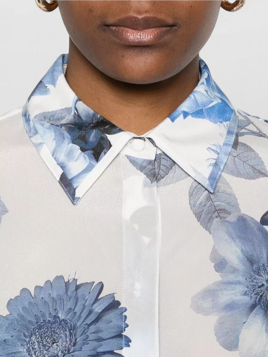 Alice + Olivia Floral-Print Silk Shirt