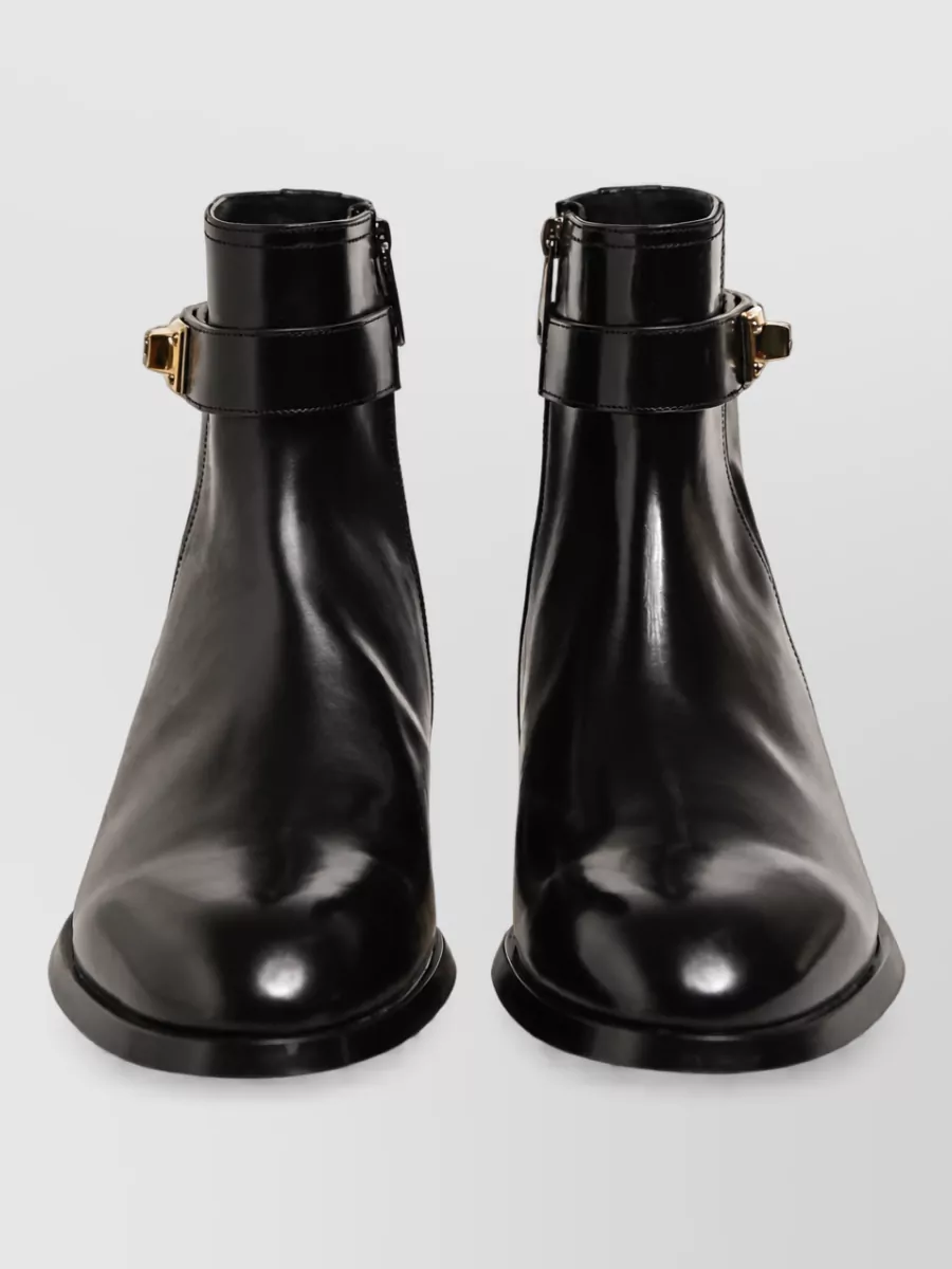 Dolce&Gabbana leather buckle mid calf boots