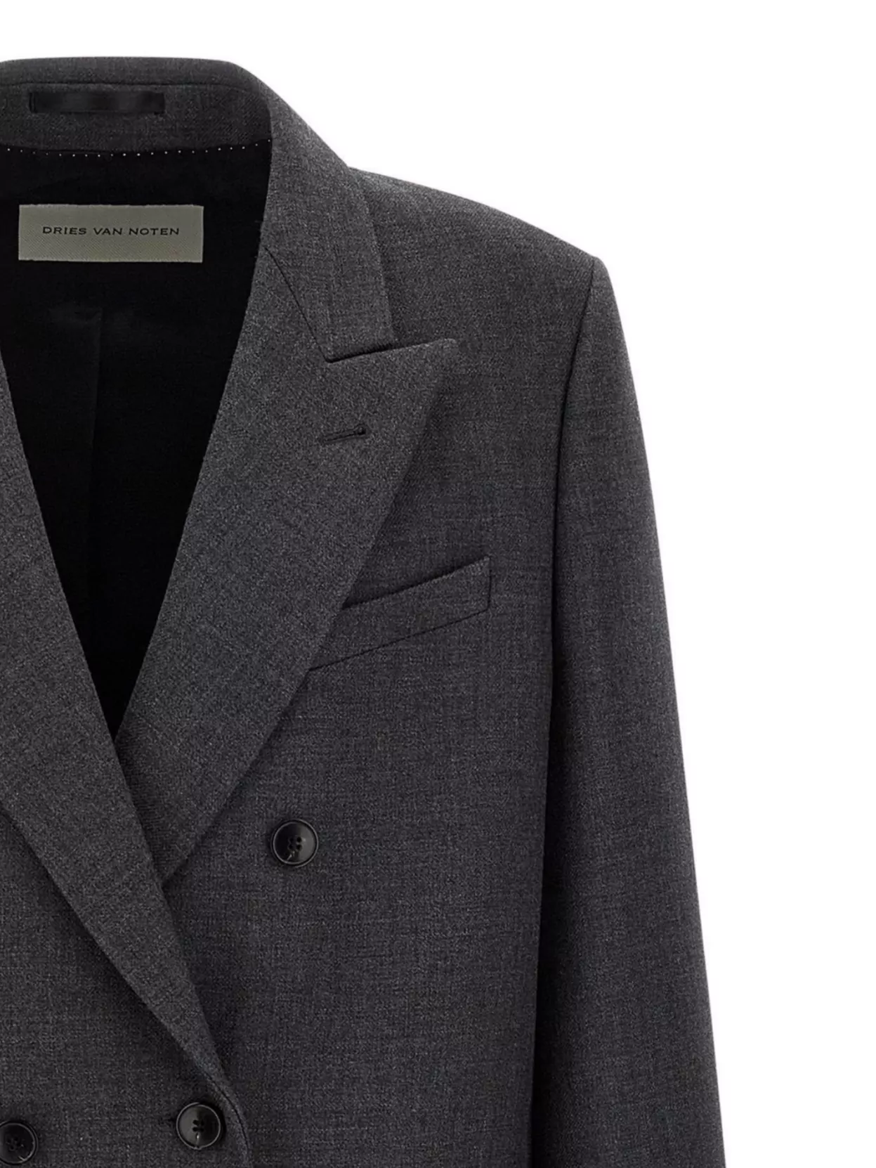 Dries Van Noten Double-Breasted Coat Featuring Flap Pockets