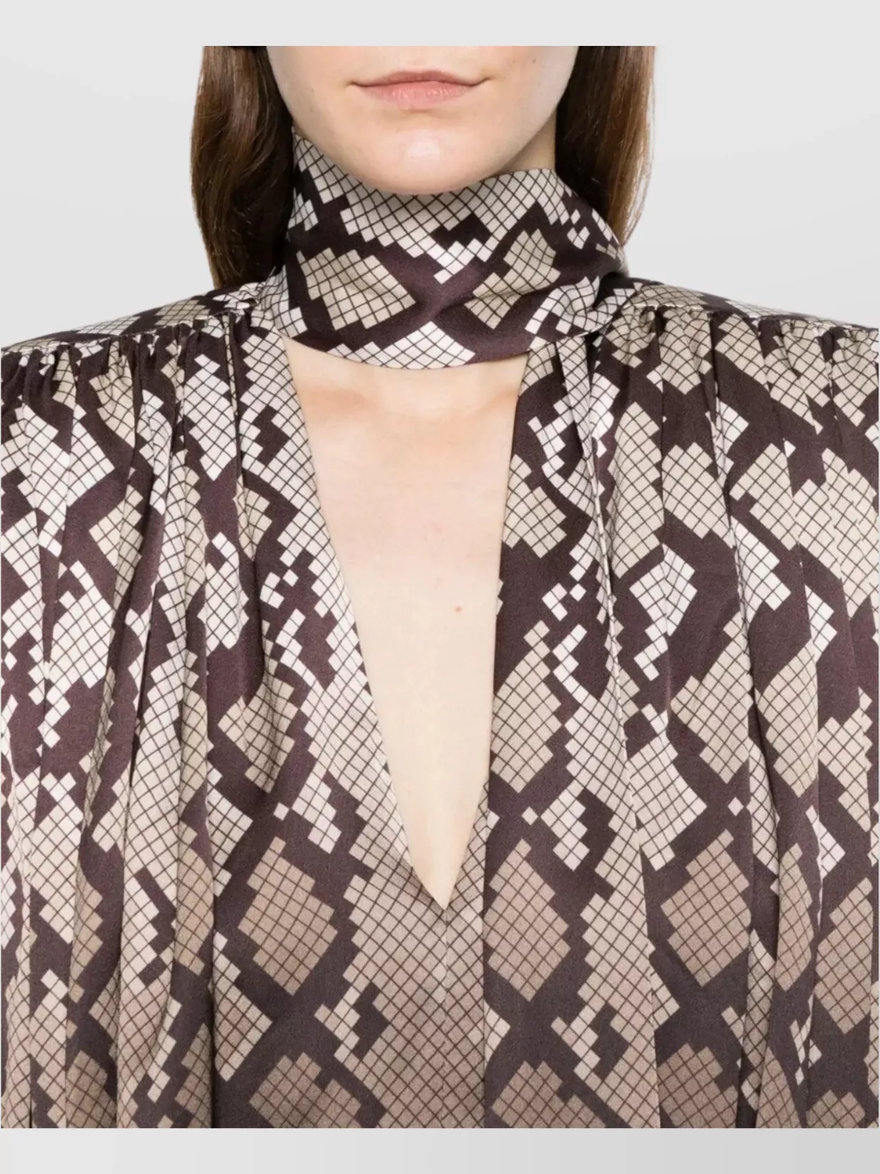 Stella Mccartney Satin Top With Snake Print And Knot