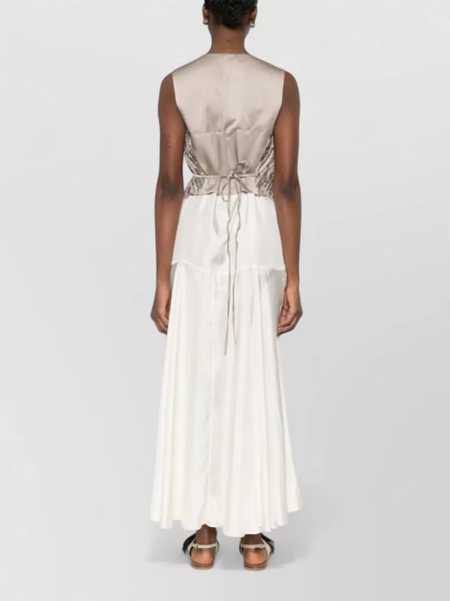 Brunello Cucinelli Silk Sleeveless V-Neck Wrap Knitted Vest