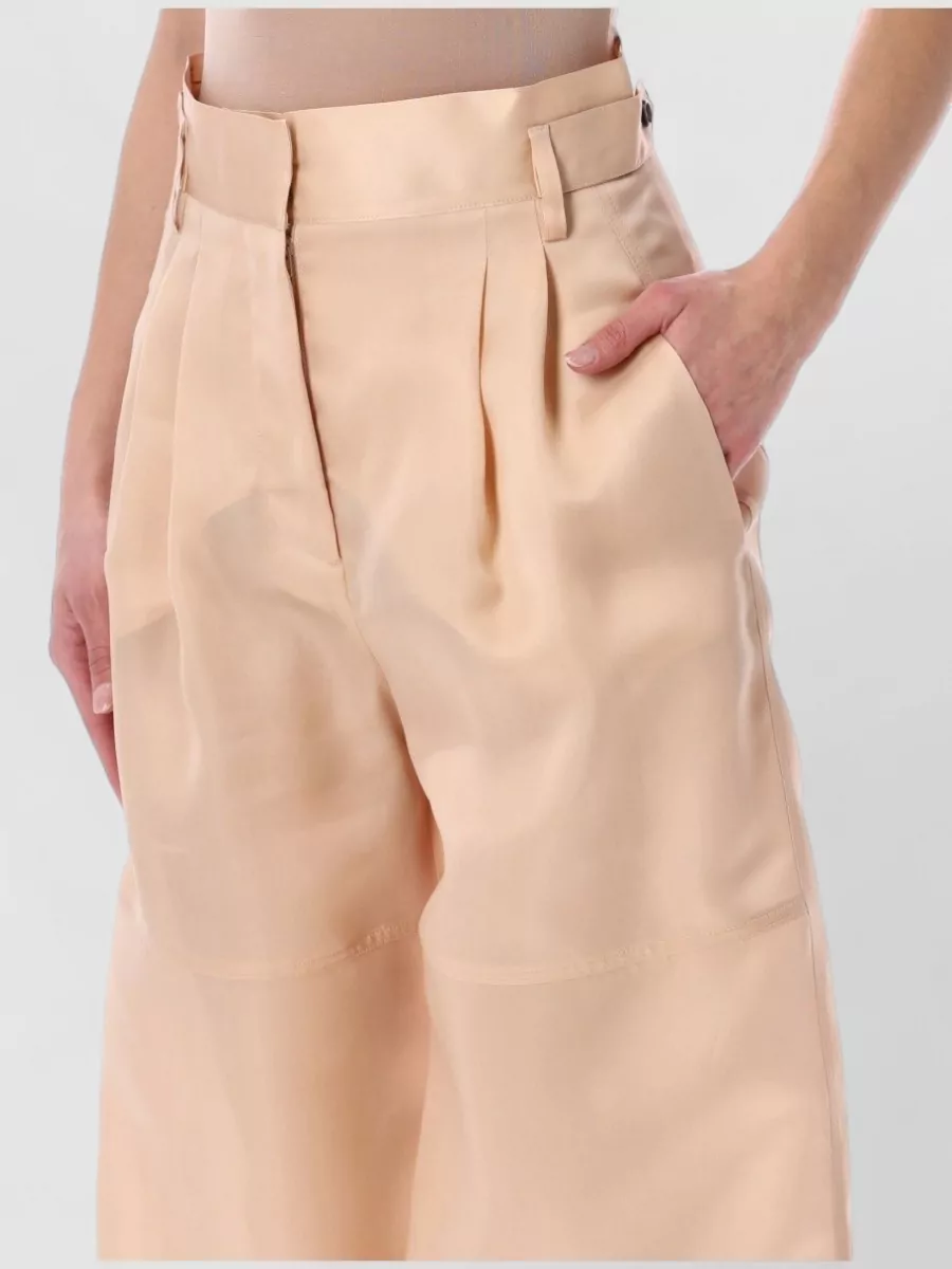 Alberta Ferretti Triple Organza Trousers Pleated Design