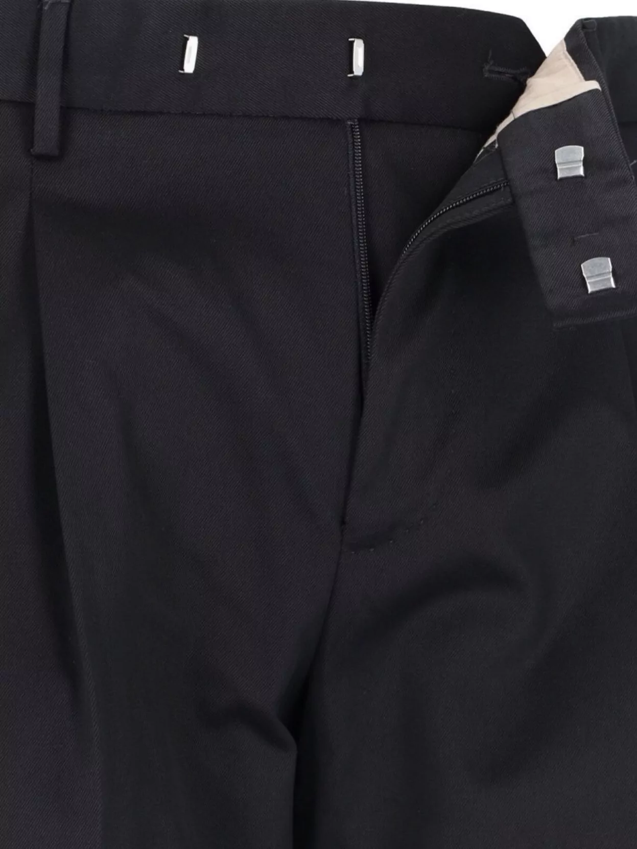 Pt Torino Navy Blue Cotton Trousers In Black