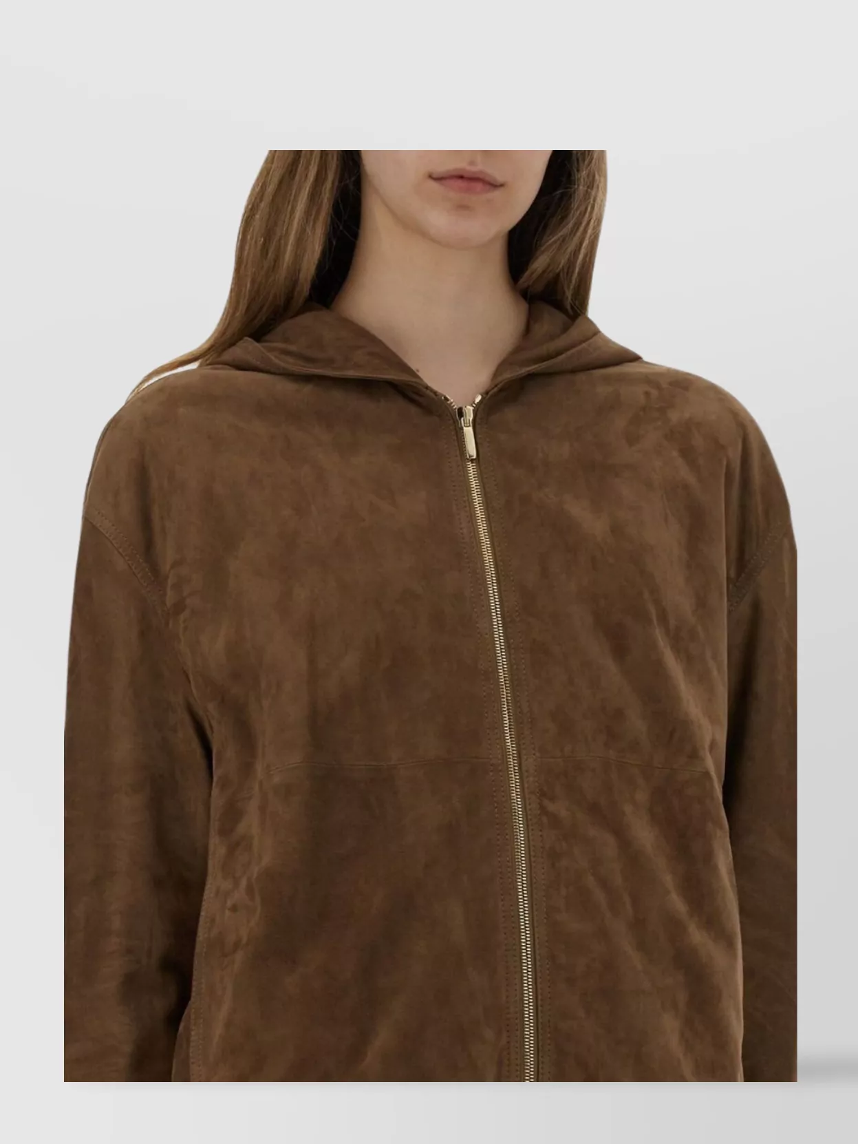 S Max Mara Hooded Leather Jacket With Ribbed Cuffs And Hem