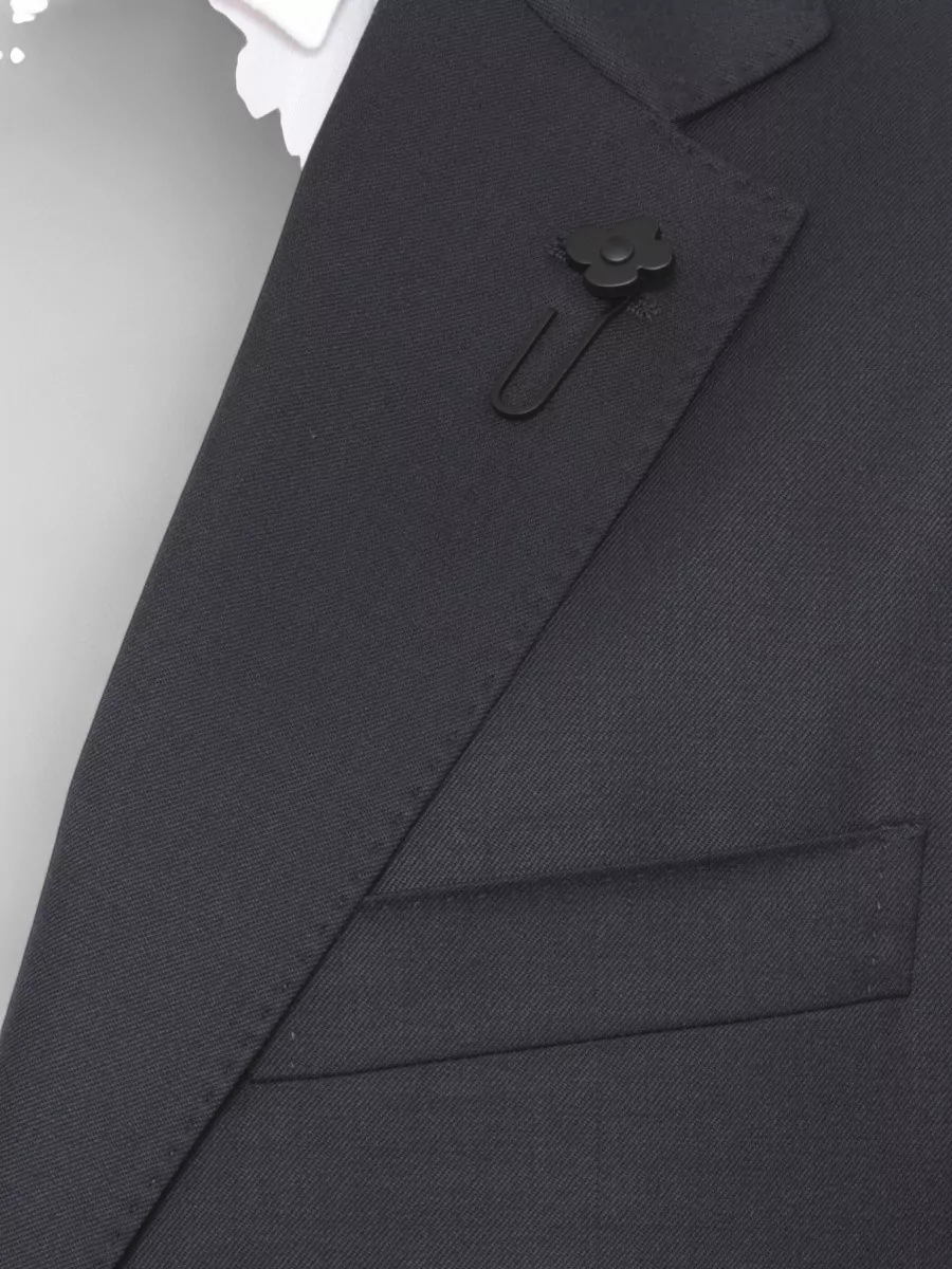 Lardini Wool Suit Structured Lapel Collar Vents