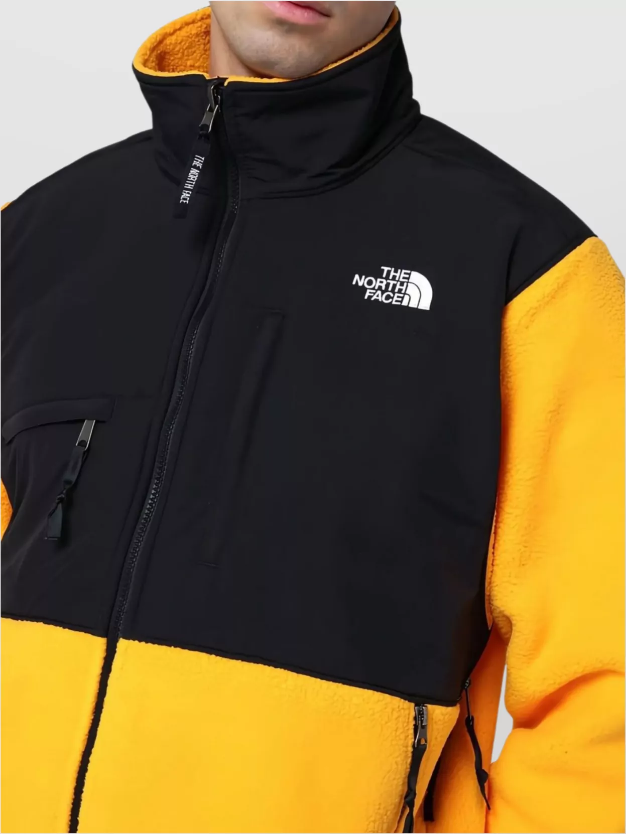 The North Face Color Block High Collar Jacket With Pockets